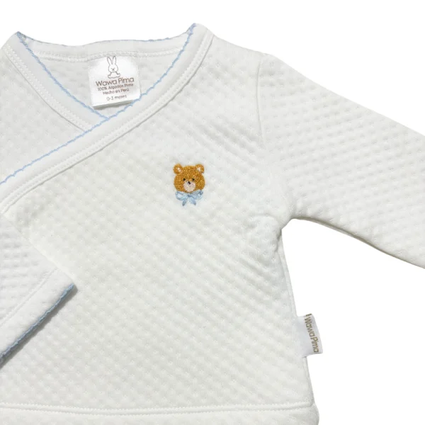 AJUAR 2 PZAS BEBÉ JACQUARD «SKYBLUE BEAR» - Imagen 4