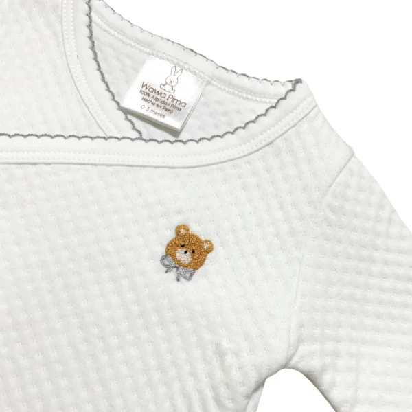 AJUAR 2 PZAS BEBÉ JACQUARD «GRAY BEAR» - Imagen 4