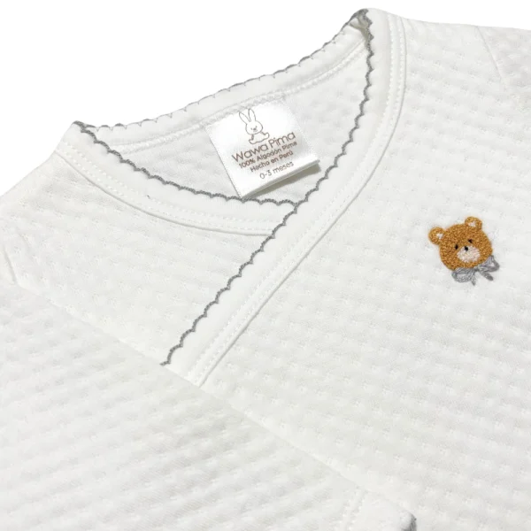 AJUAR 2 PZAS BEBÉ JACQUARD «GRAY BEAR» - Imagen 5