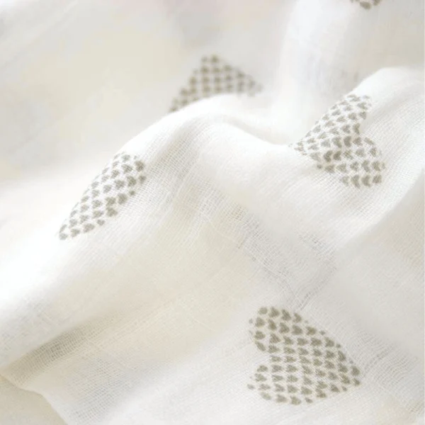 MUSELINA BEBÉ «GRAY HEARTS»