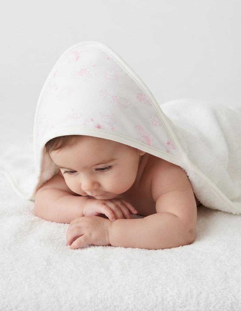 TOALLA BEBÉ «ROSE MOON WHITE»